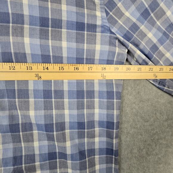 Tommy Hilfiger Shirt Mens Medium 15 1/2 32/33 Blue Plaid Long Sleeve Button Down - Picture 15 of 16
